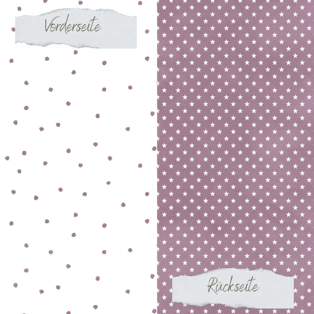 Designpapier - Basic - Malve - Tupfen + Sternchen - Doppelseitig bedruckt
