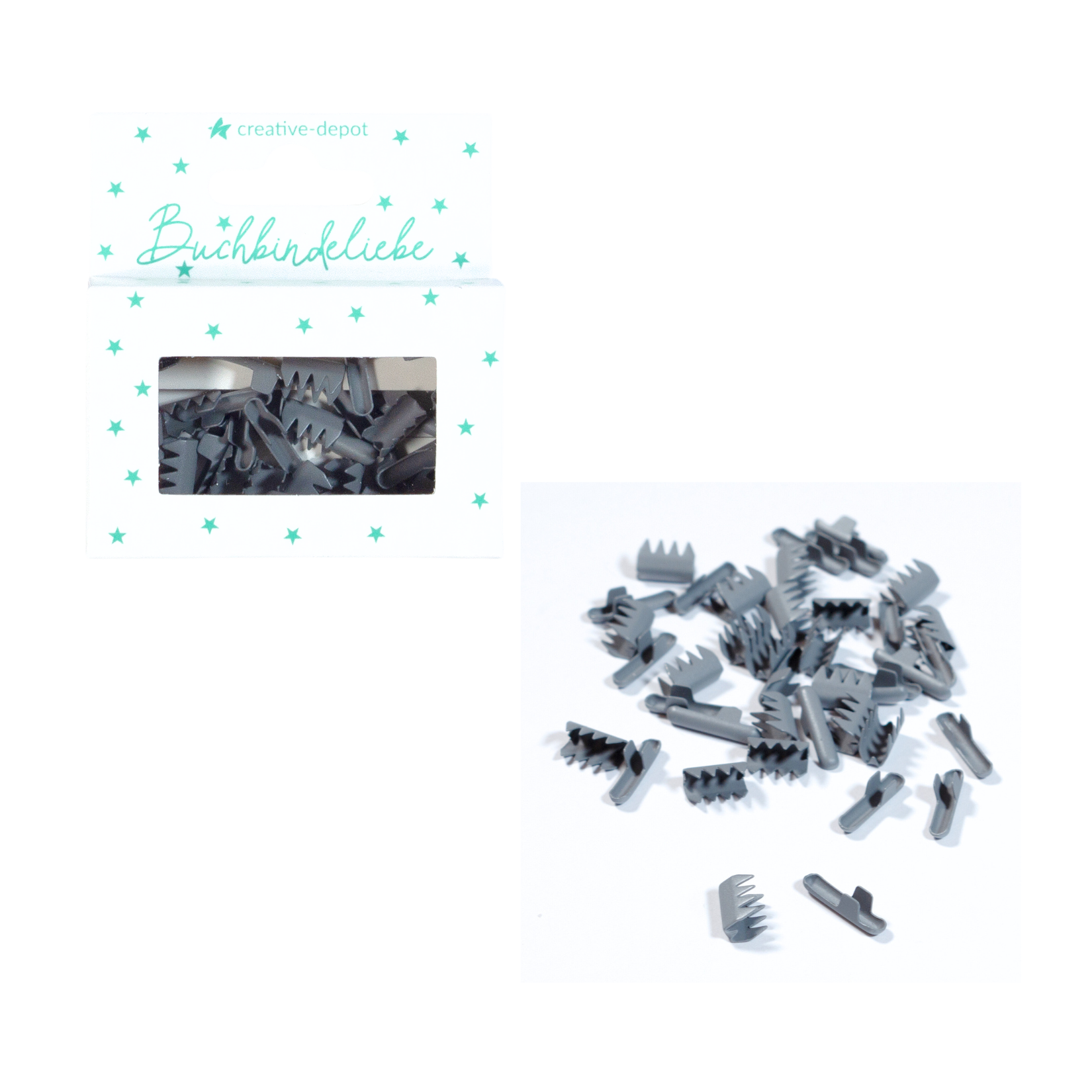 Splinte - Dunkelgrau - Matt - Buchbindeliebe - 40 Stück