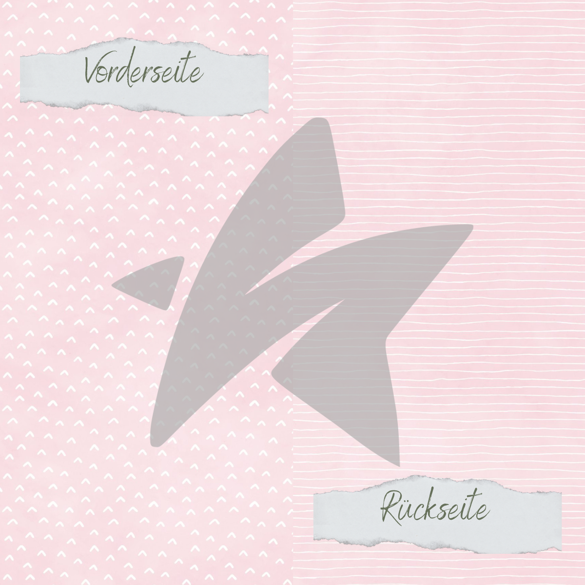 CD-BP-108 Papel de diseño - Basic - Baby Rosa - Doodle Dächer + Streifen - Impreso por las dos caras