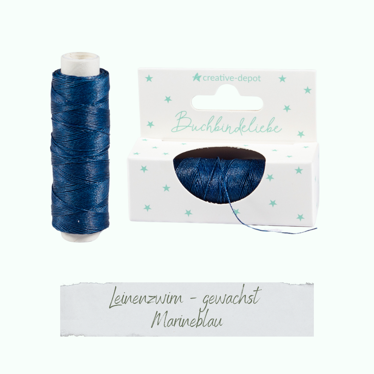 Leinenzwirn gewachst - Marineblau - Buchbindeliebe Leinenzwirn gewachst - Marineblau - Buchbindeliebe