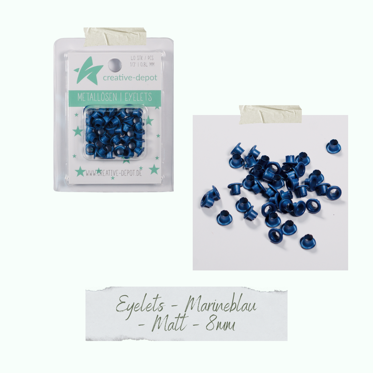 CD-EY-057_Eyelets-Marineblau-Matt-8mm Eyelets - Marineblau - Matt - 8 mm