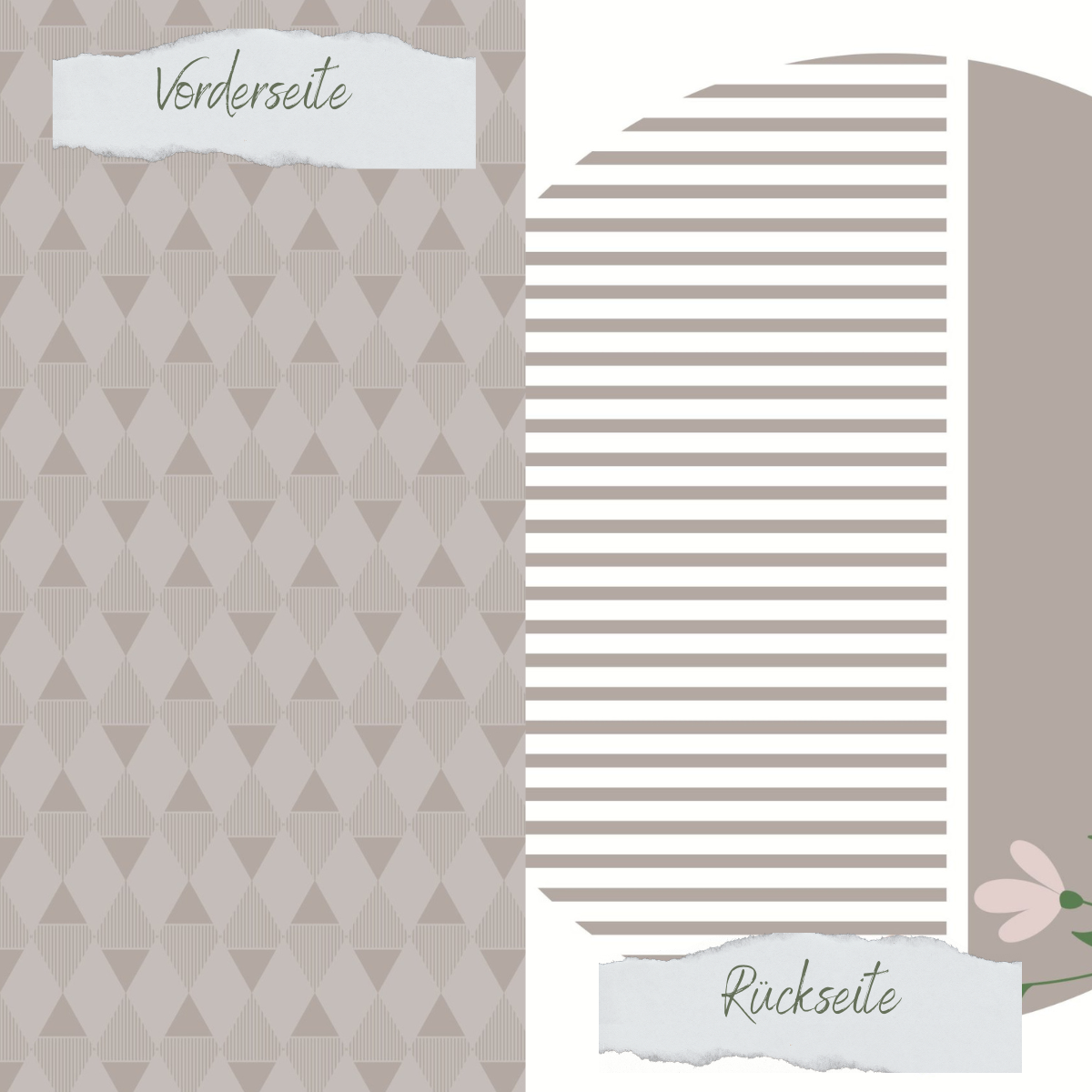 Designpapier - Designline - Scrapliebe - Vintage Blümchen - Großer Kreis - Doppelseitig bedruckt