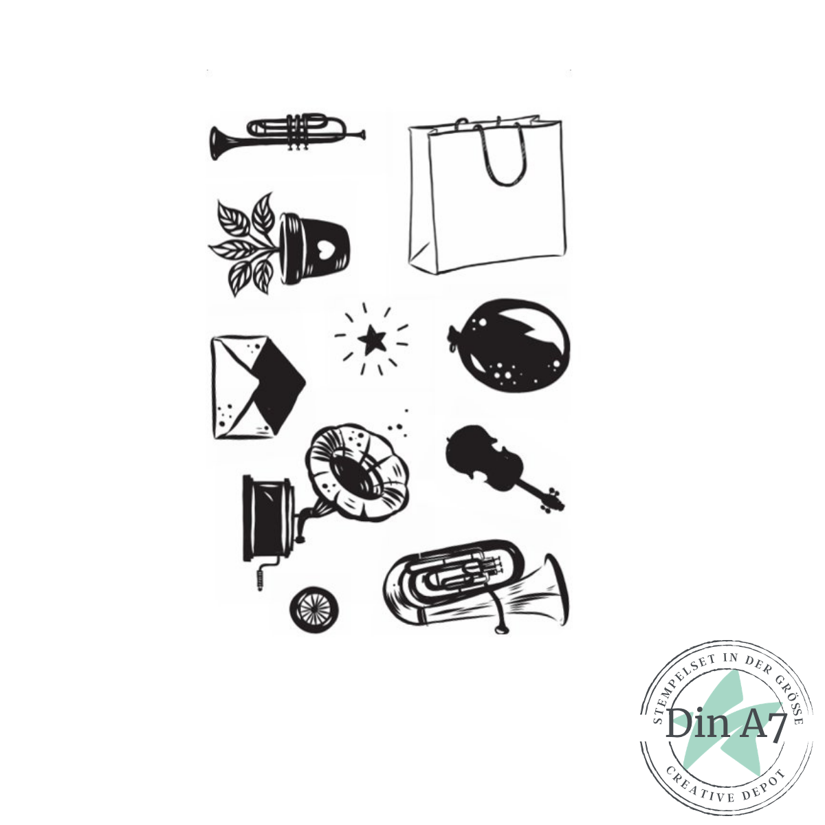 Stempelset - Heikes Welt - Instrumente und Co