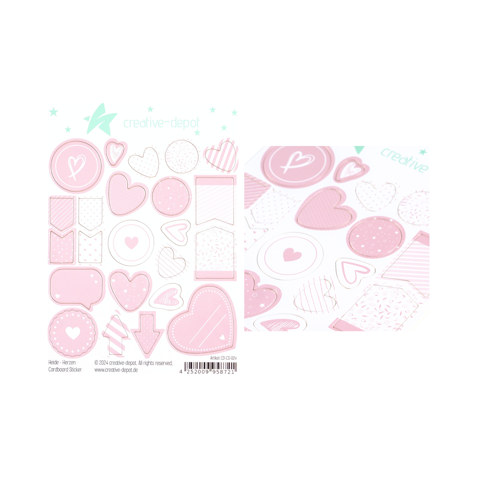 Cardboard Sticker - Heide - Herzen