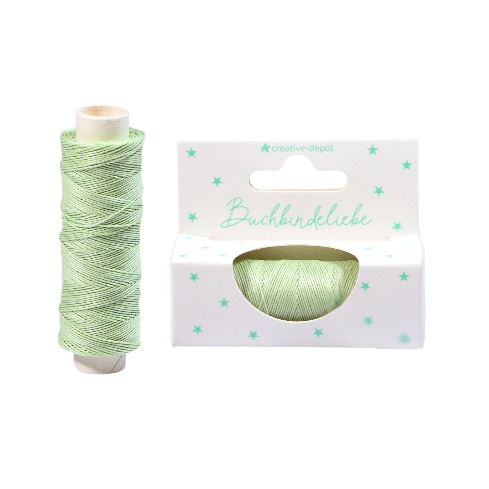 Leinenzwirn gewachst - Seeglas - Buchbindeliebe