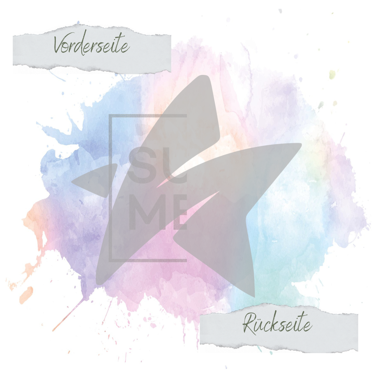 CD-DP-726-Summer-WatercolorI Papier de création - Summer Watercolor I - imprimé sur les deux faces