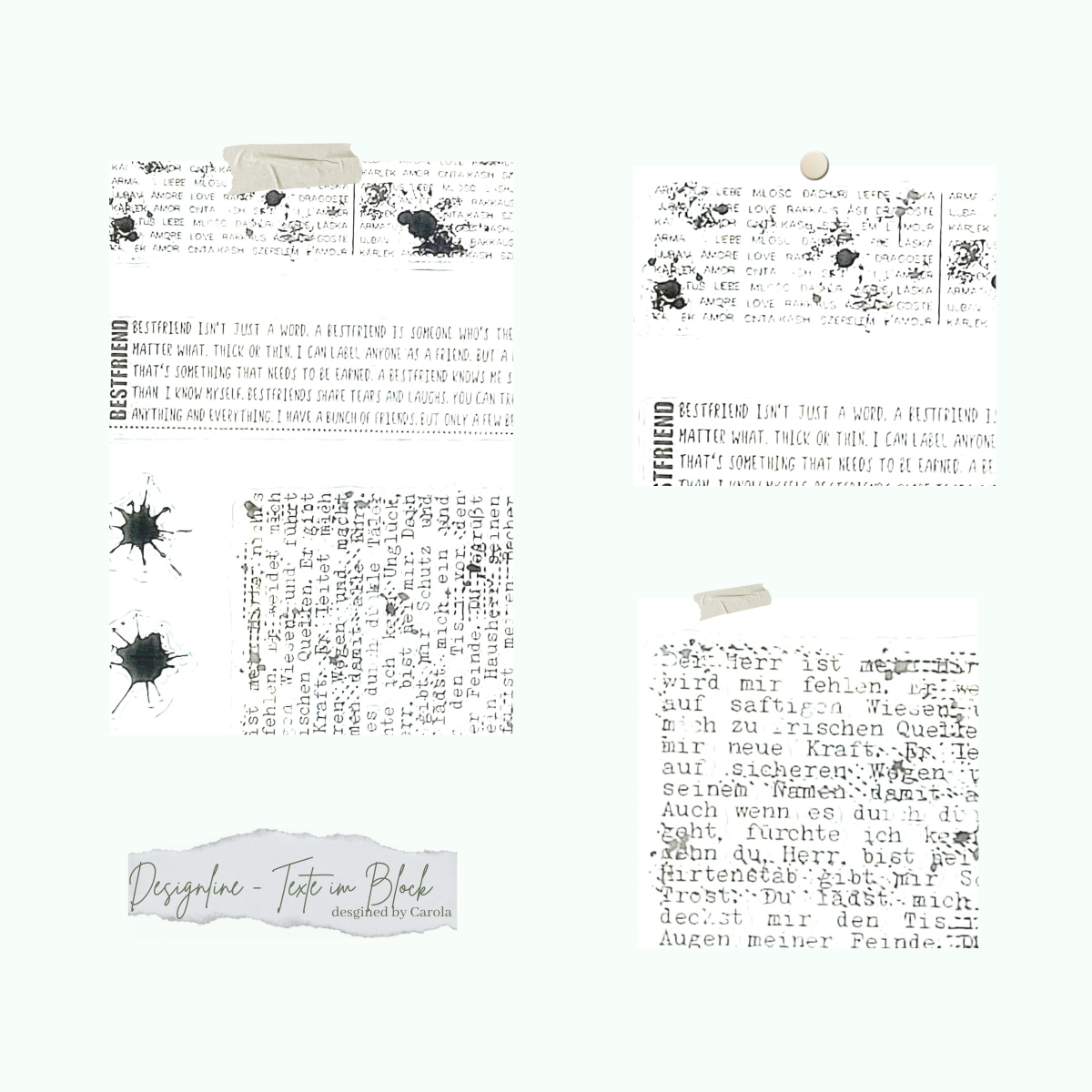 CD-ST-842-Designline-Texte-im-Block Set de tampons - Designline - Texte im Block