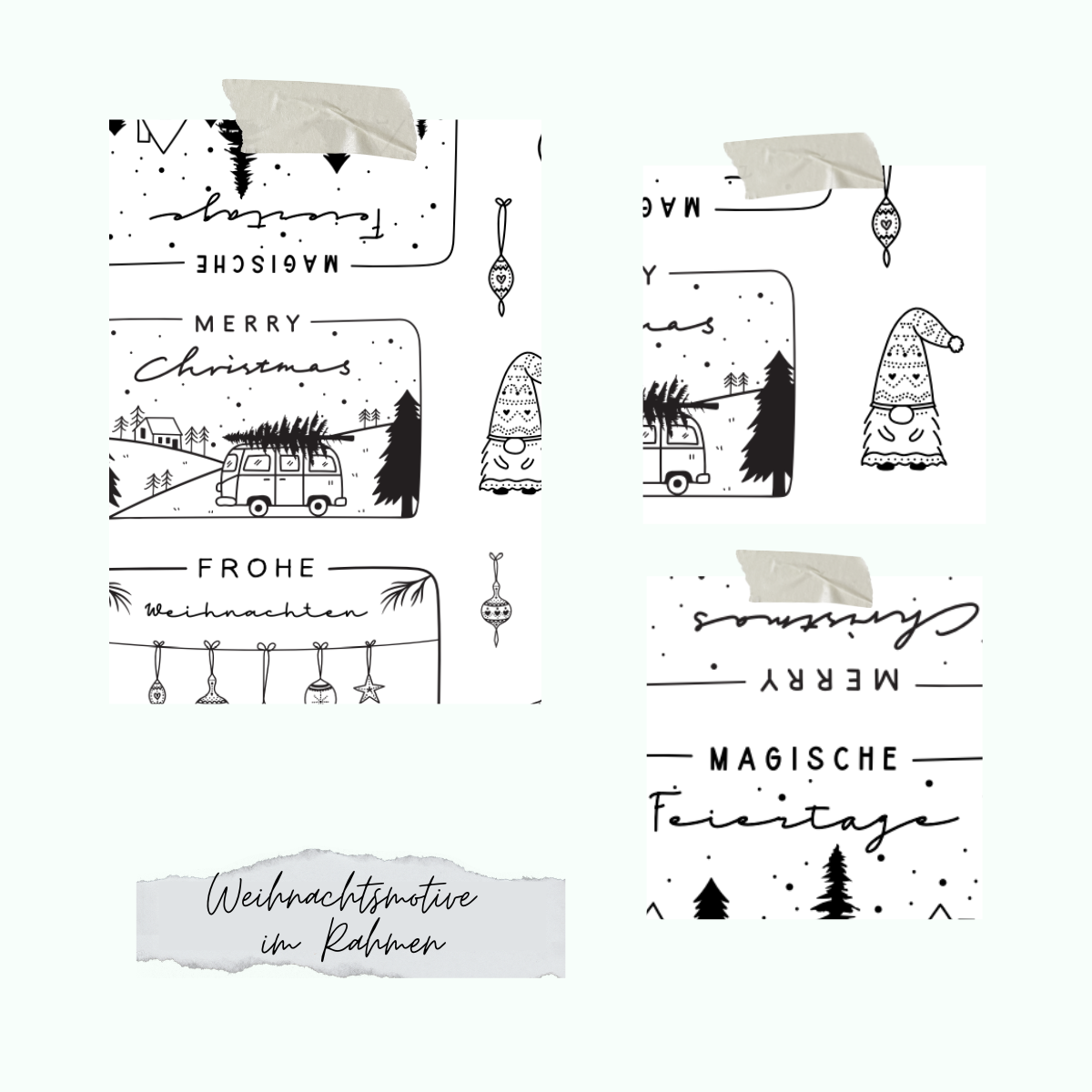 Stamp set - Weihnachtsmotive im Rahmen - Driving home