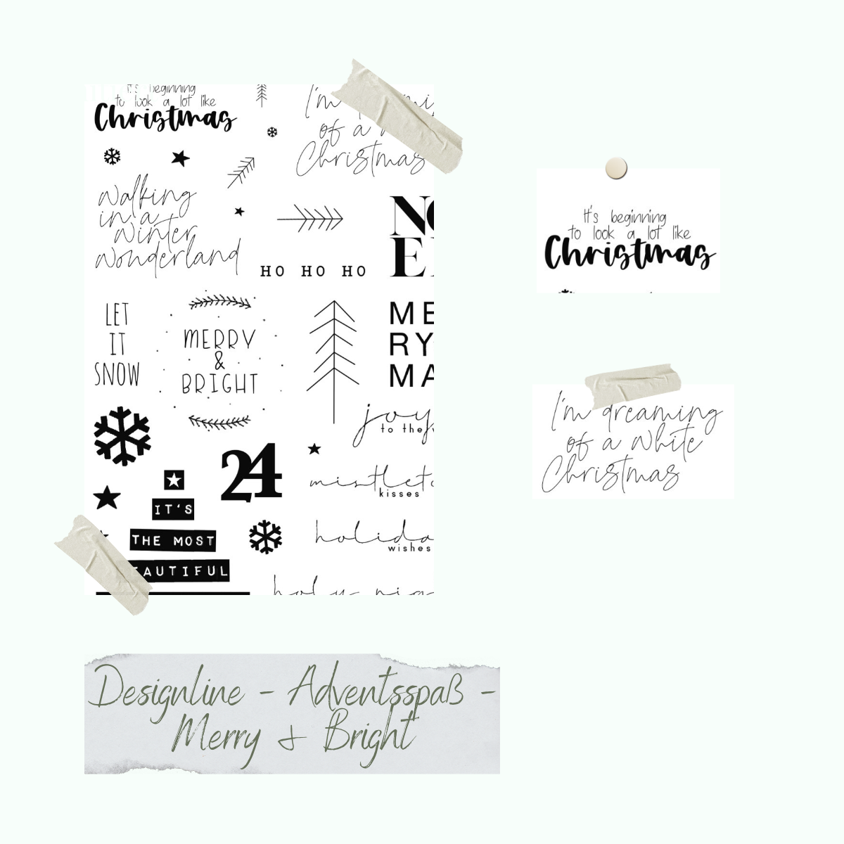 Stempelset - Designline - Adventsspaß - Merry & Bright