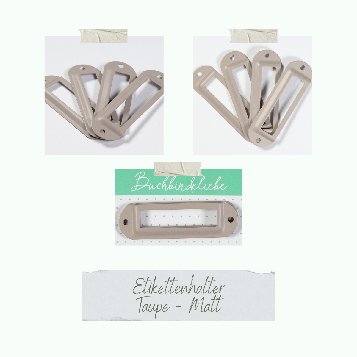 CD-BUM-085_Etikettenhalter-Taupe-Matt Etikettenhalter - Taupe - Matt - Buchbindeliebe