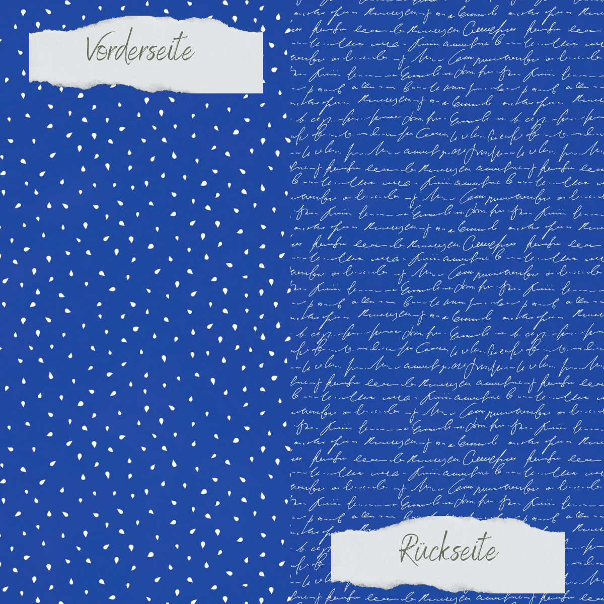 Papel de diseño - Basic - Tintenblau - Apfelkernchen + Schrift - Doppelseitig bedruckt   