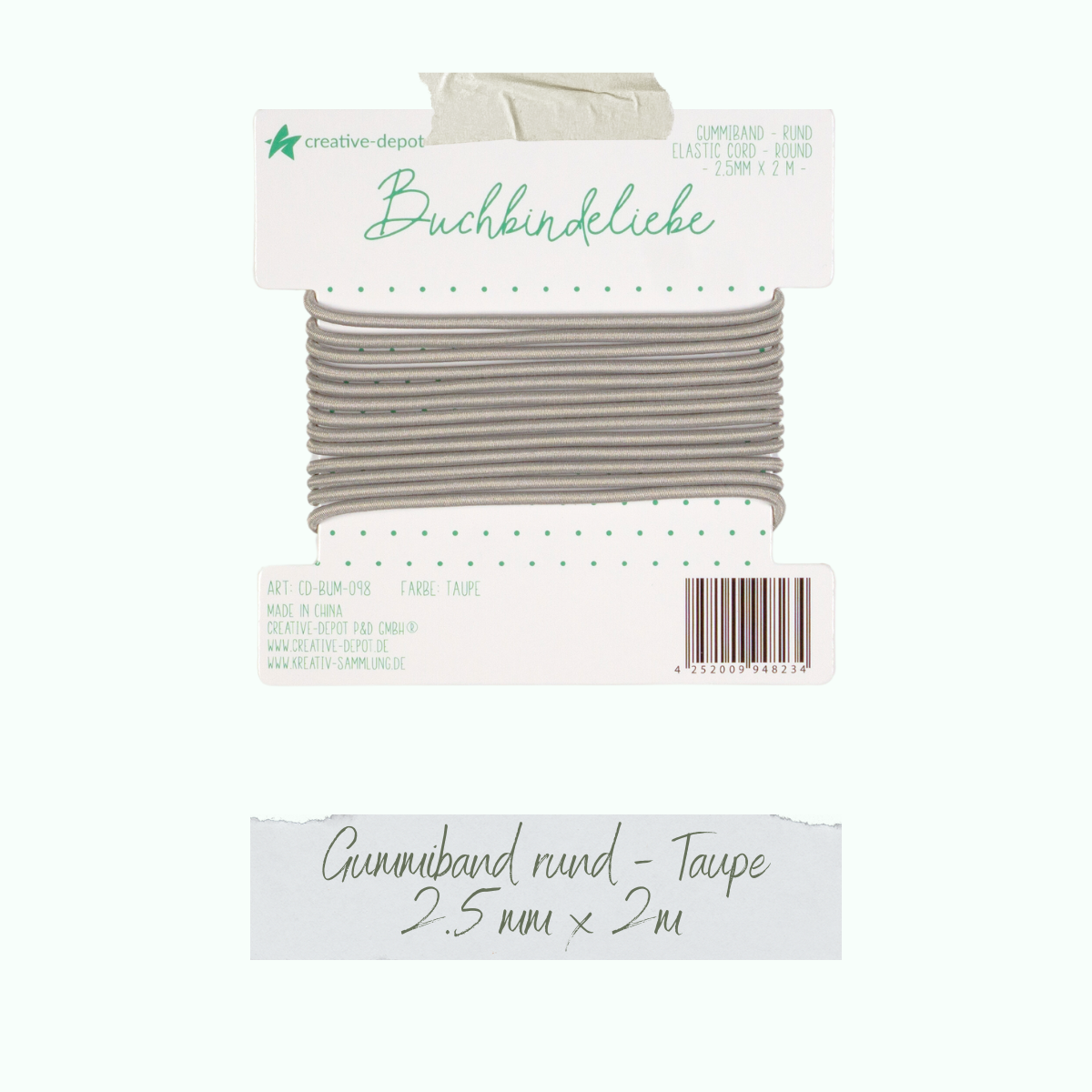 CD-BUM-098_Gummiband-rund-Taupe Gummiband - Taupe - rund - Buchbindeliebe