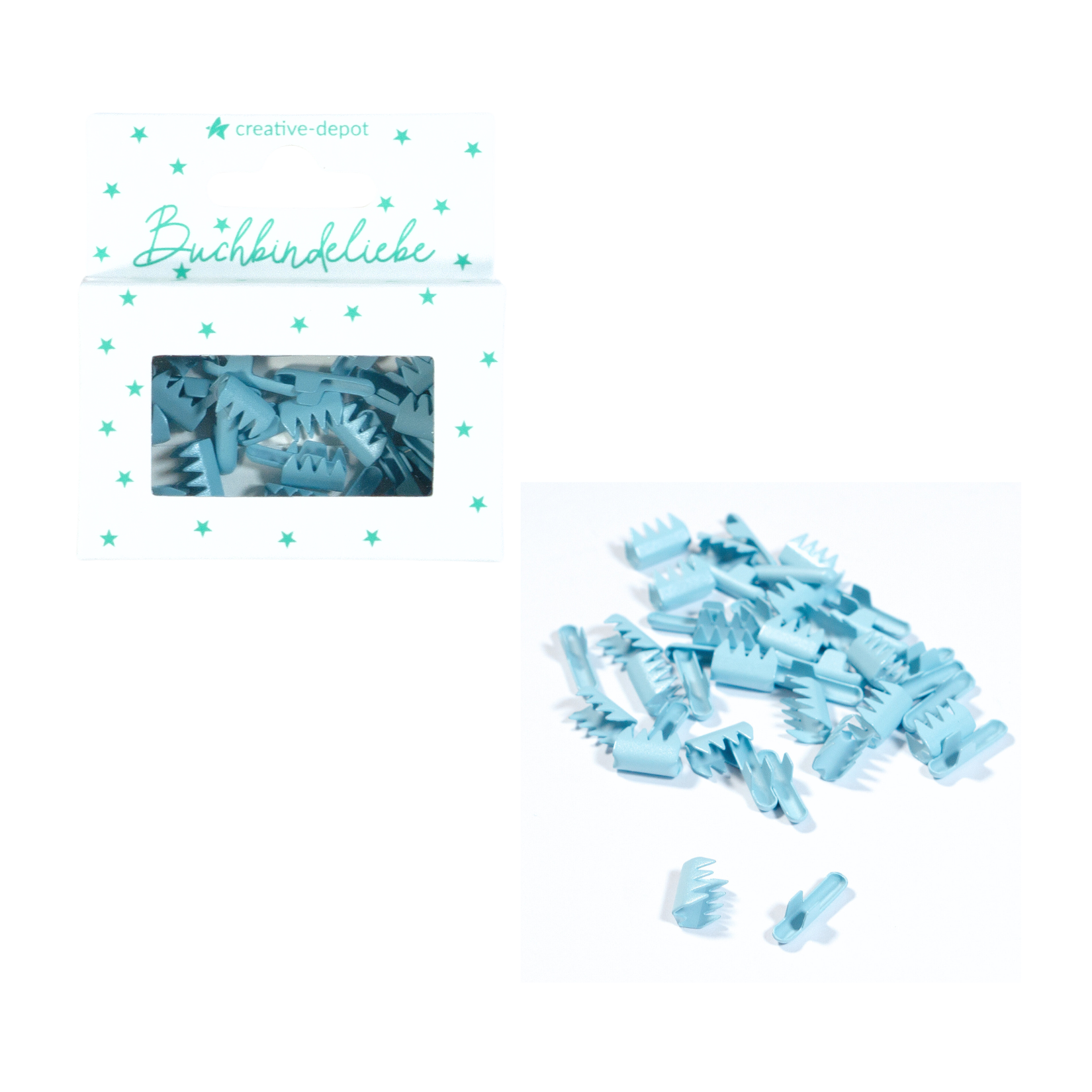 Splinte - Baby Blau - Matt - Buchbindeliebe - 40 Stück