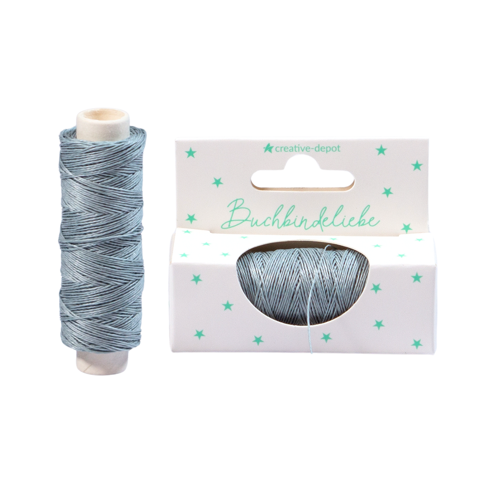 Leinenzwirn gewachst - Hellgrau - Buchbindeliebe 