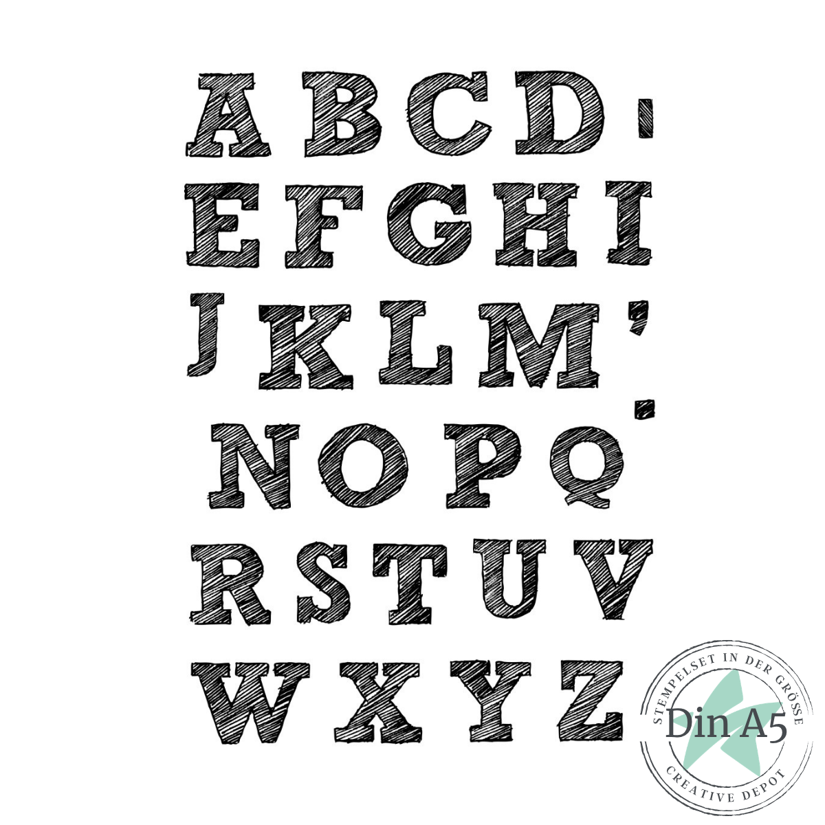 Stempelset - Wimpel Sketch ABC
