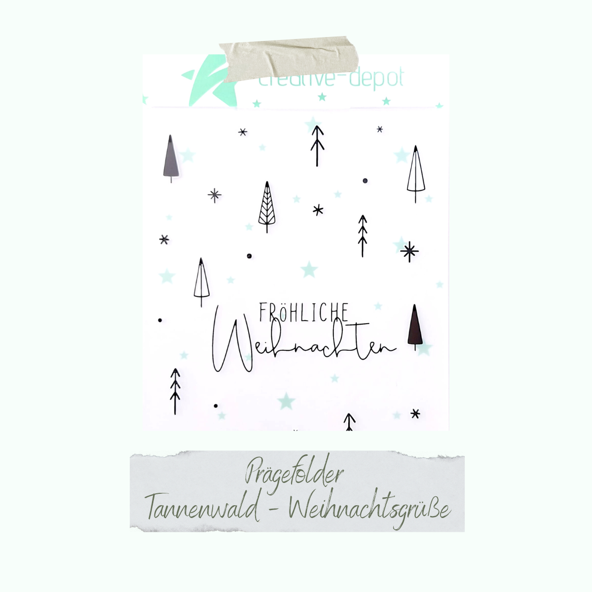 CD-PF-041-Pr-gefolder-Tannenwald-Weihnachtsgr-sse Dépliant de gaufrage - Tannenwald - Weihnachtsgruß - 11 x 15,5 cm