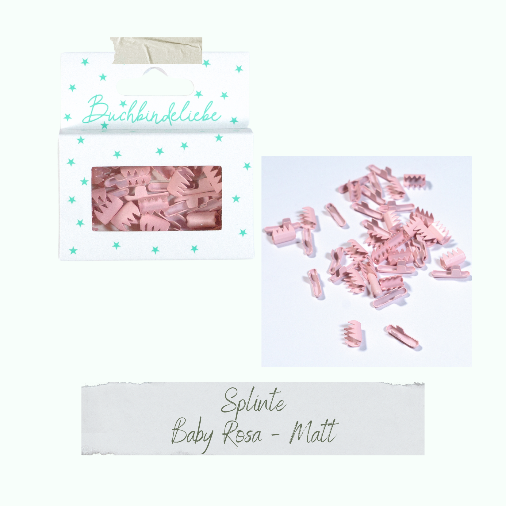 Splinte - Baby Rosa - Matt - Buchbindeliebe - 40 Stück Splinte - Baby Rosa - Matt - Buchbindeliebe - 40 Stück
