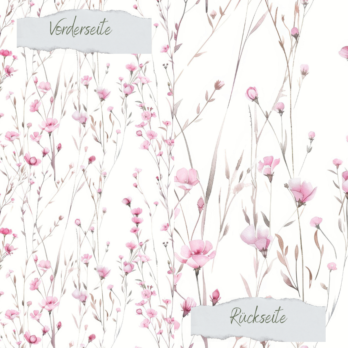 Designpapier - Blütentraum in Rosa - Doppelseitig bedruckt