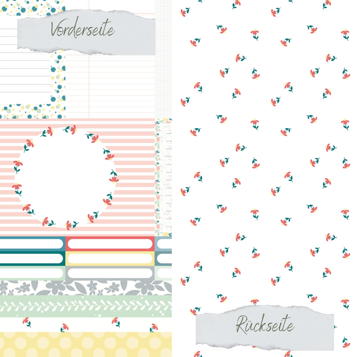 Designpapier - Scrapliebe - Große Pläne - Kleine Blümchen - Doppelseitig bedruckt