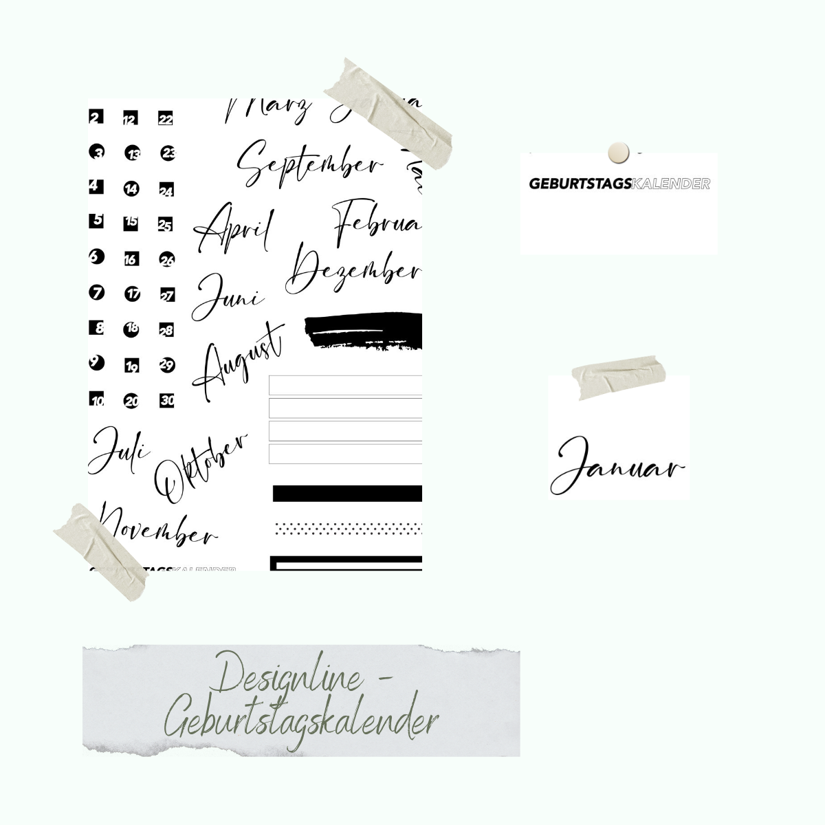 Stempelset - Designline - Geburtstagskalender