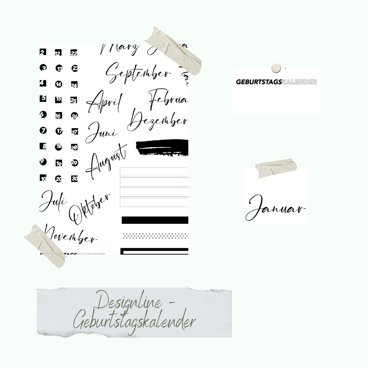 Stempelset - Designline - Geburtstagskalender Stempelset - Designline - Geburtstagskalender