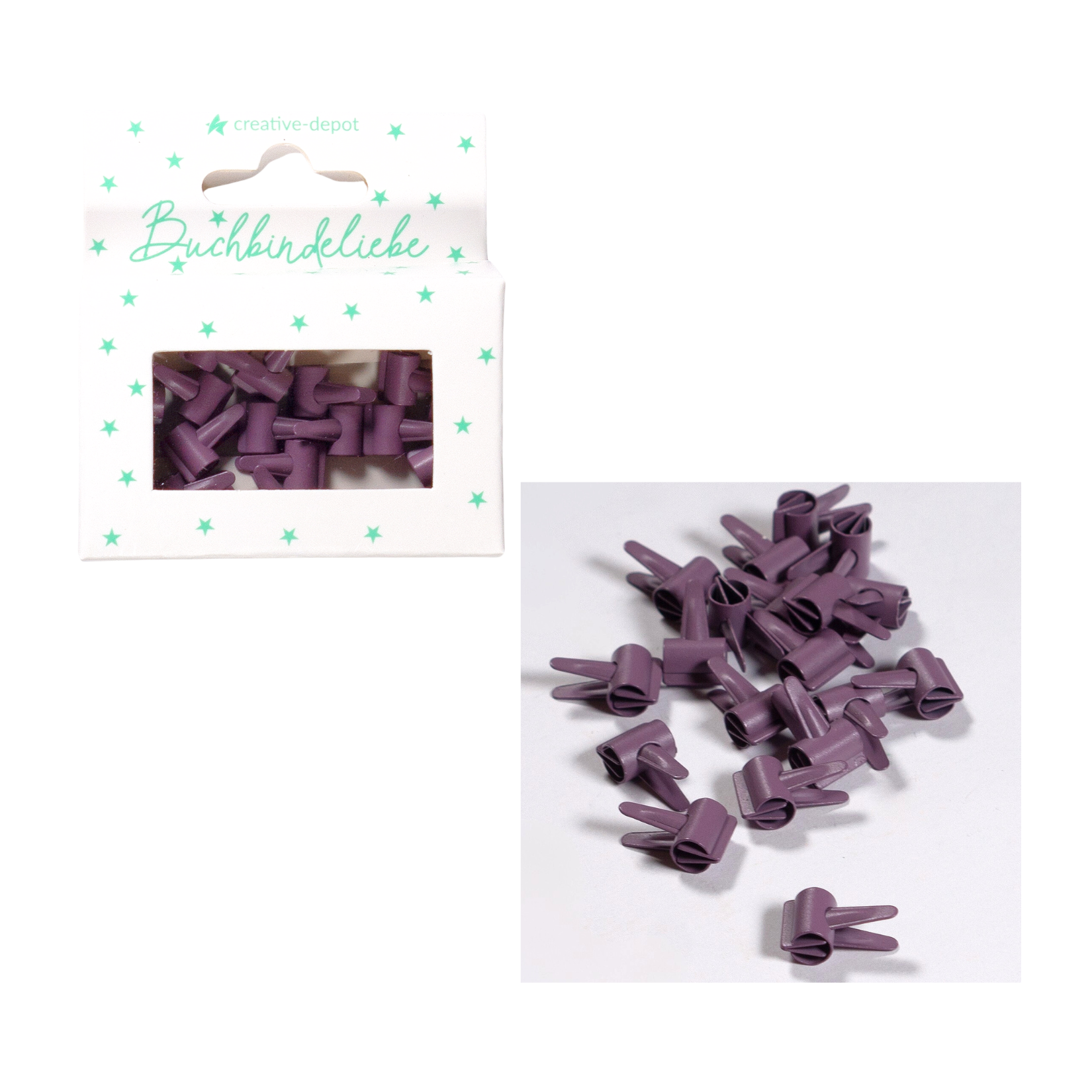Mini Clip - Vintage Lila - Matt - 20 Stück