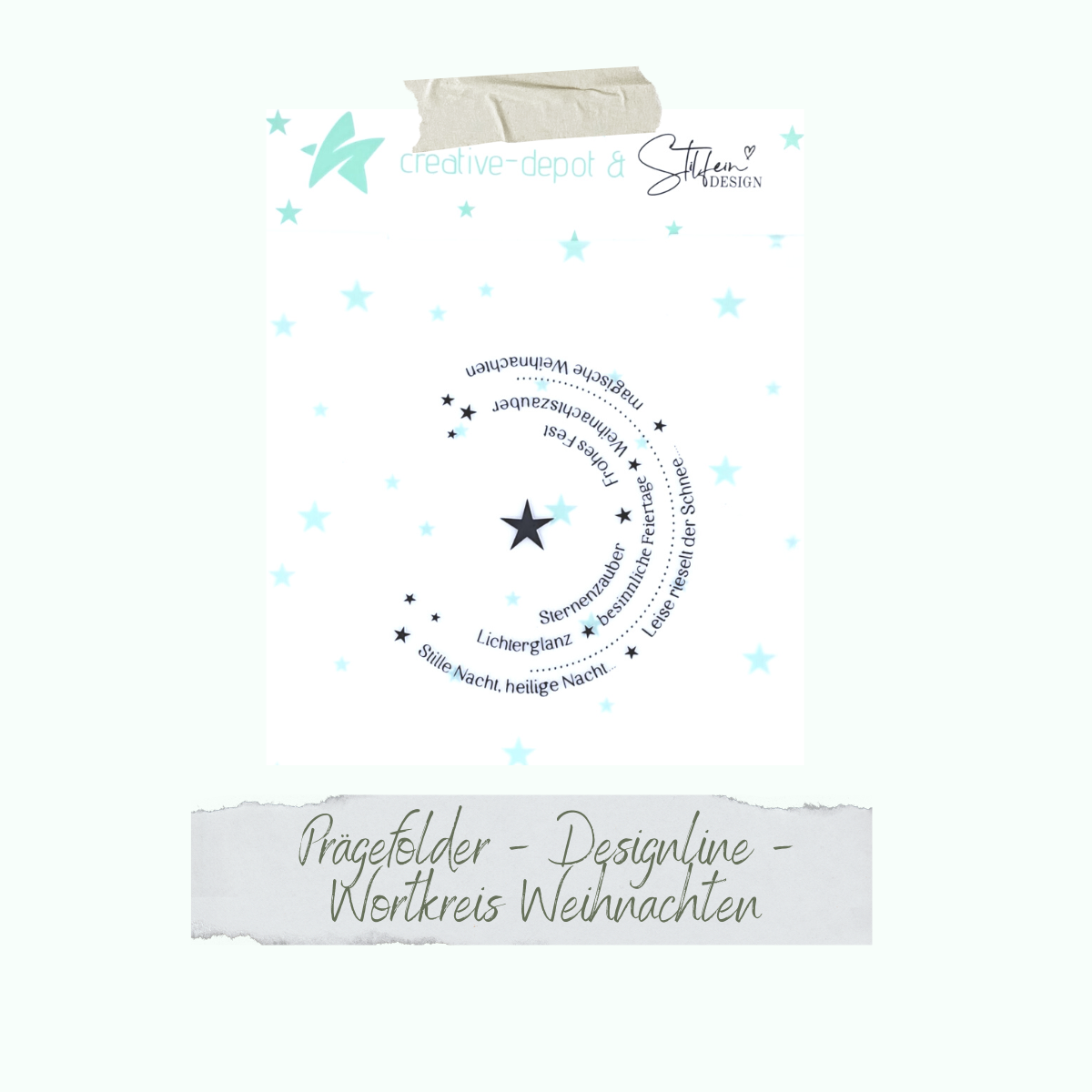 CD-PF-092 Prägefolder - Designline - Wortkreis Weihnachten - 15 x 15 cm