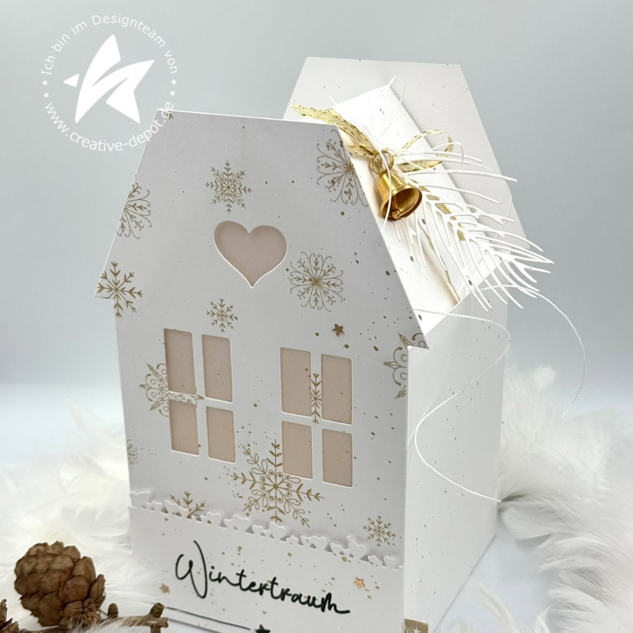 Papier décoratif - Flocons de neige élégants - Imprimé recto-verso