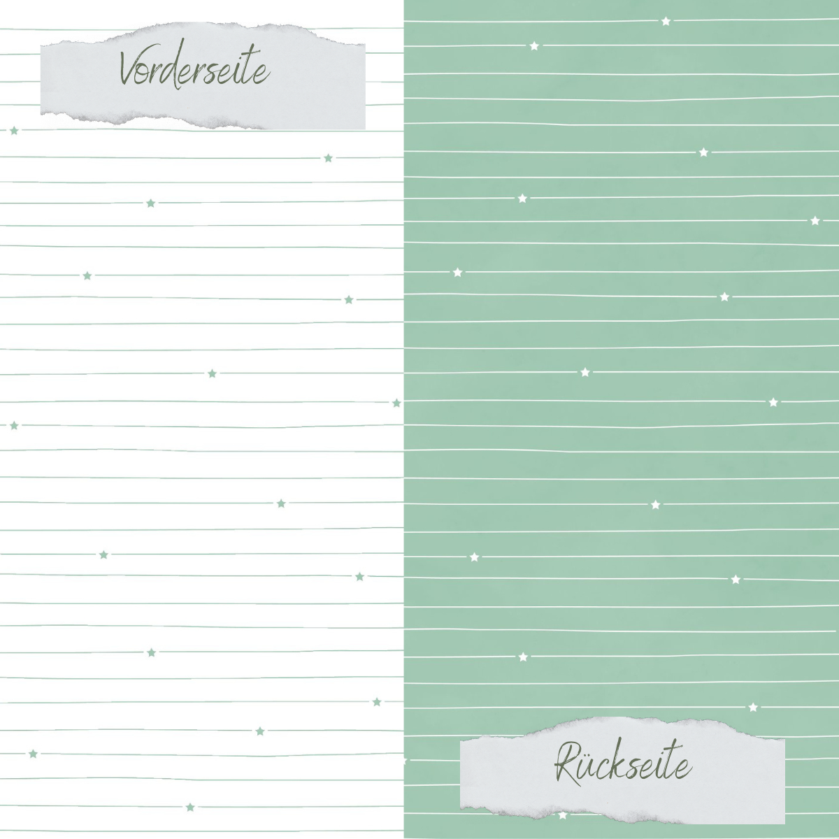 Papel de diseño - Basic - Eukalyptus - Doodle Linien mit Sternchen - Doppelseitig bedruckt  Papel de diseño - Basic - Eukalyptus - Doodle Linien mit Sternchen - Doppelseitig bedruckt