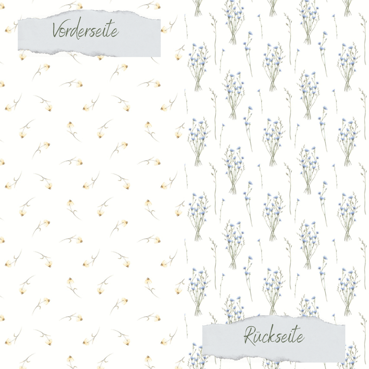 Decorative paper – Sonnenhut & Kornblumen – Printed on both sides