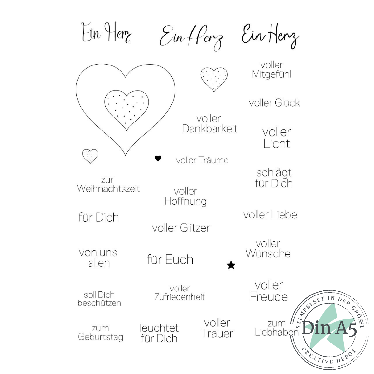 Stempelset - Ein Herz für Dich