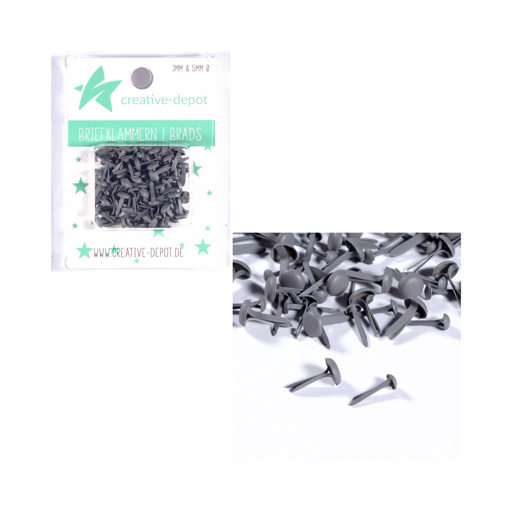 Brads - Dunkelgrau - Matt - 100 Stück