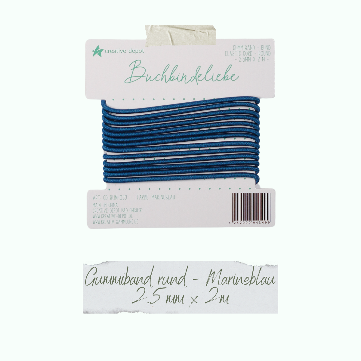 CD-BUM-033_Gummiband-rund-Marineblau Gummiband - Marineblau - rund - Buchbindeliebe