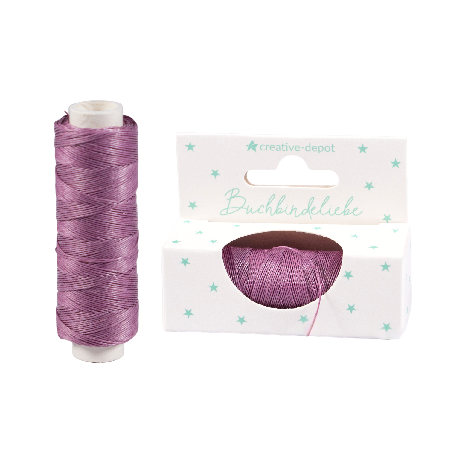 Leinenzwirn gewachst - Malve - Buchbindeliebe