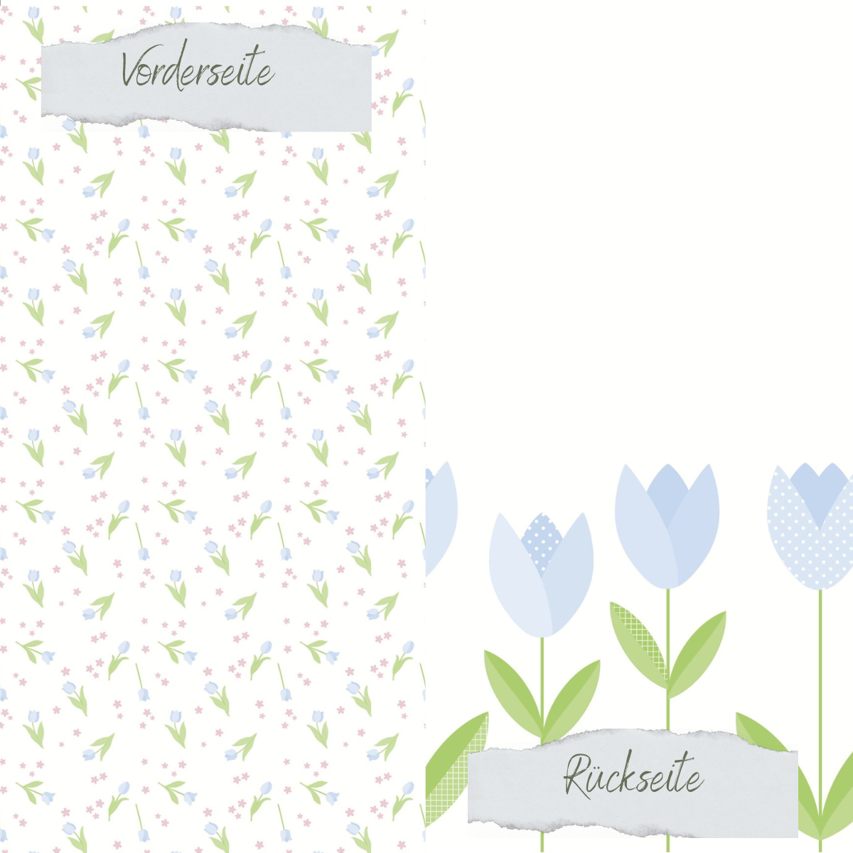 Designpapier - Scrapliebe - Tulpenliebe - Kleine Tulpen - Doppelseitig bedruckt