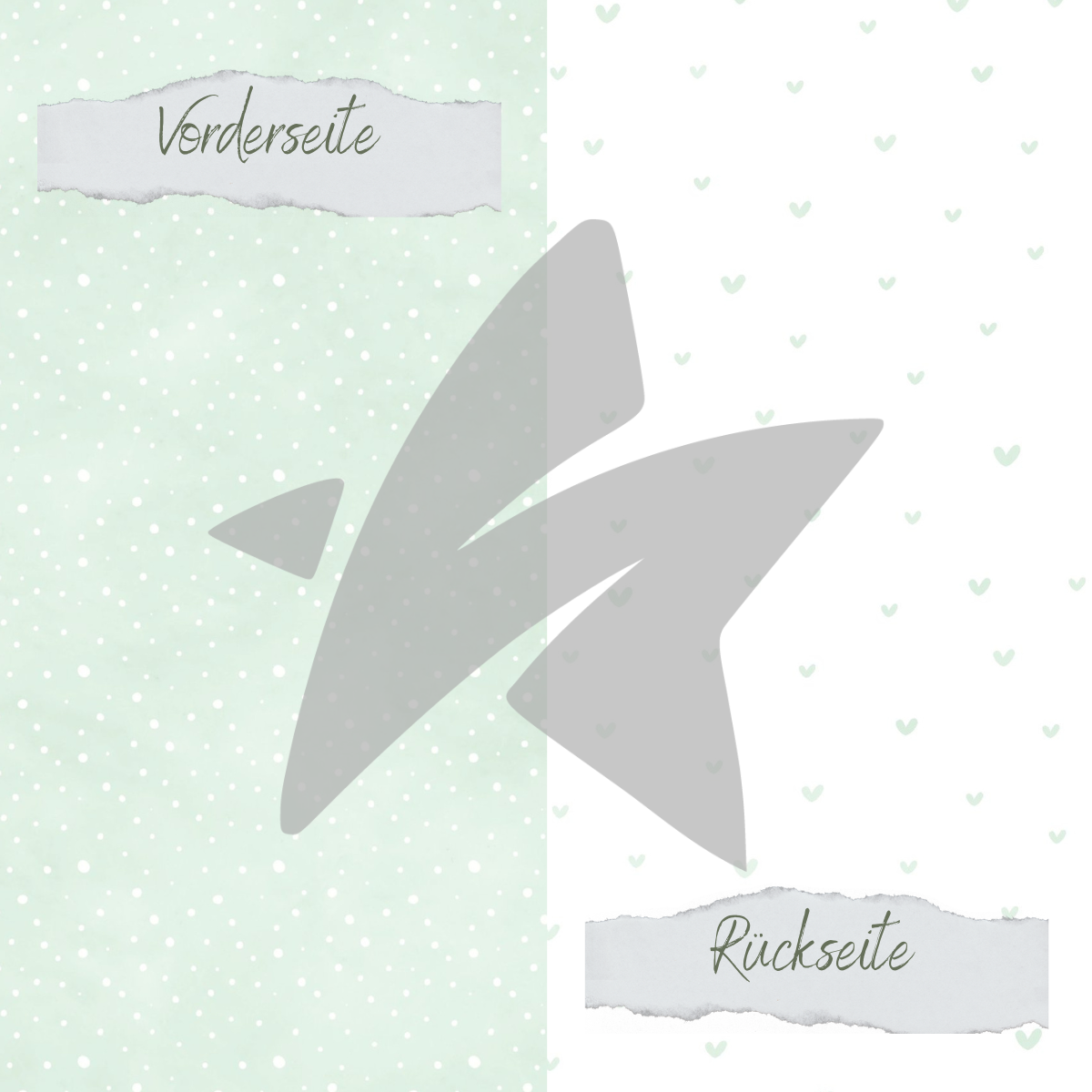 Design paper - Basic - Basic - Babymint - Doodle Herzen + Sprenkel - Printed on both sides