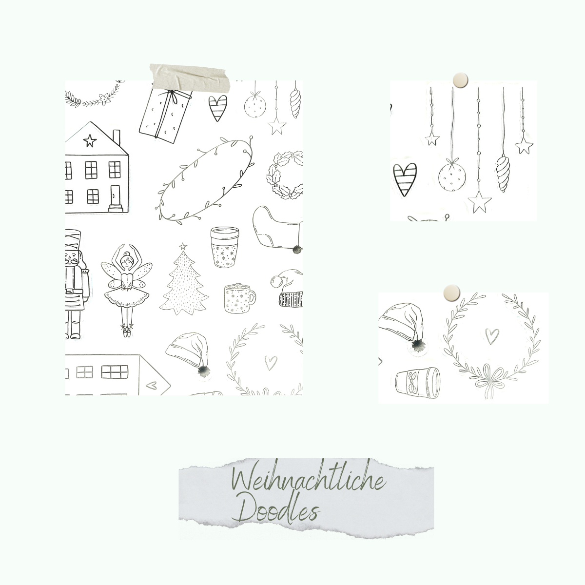 Stempelset - Weihnachtliche Doodles