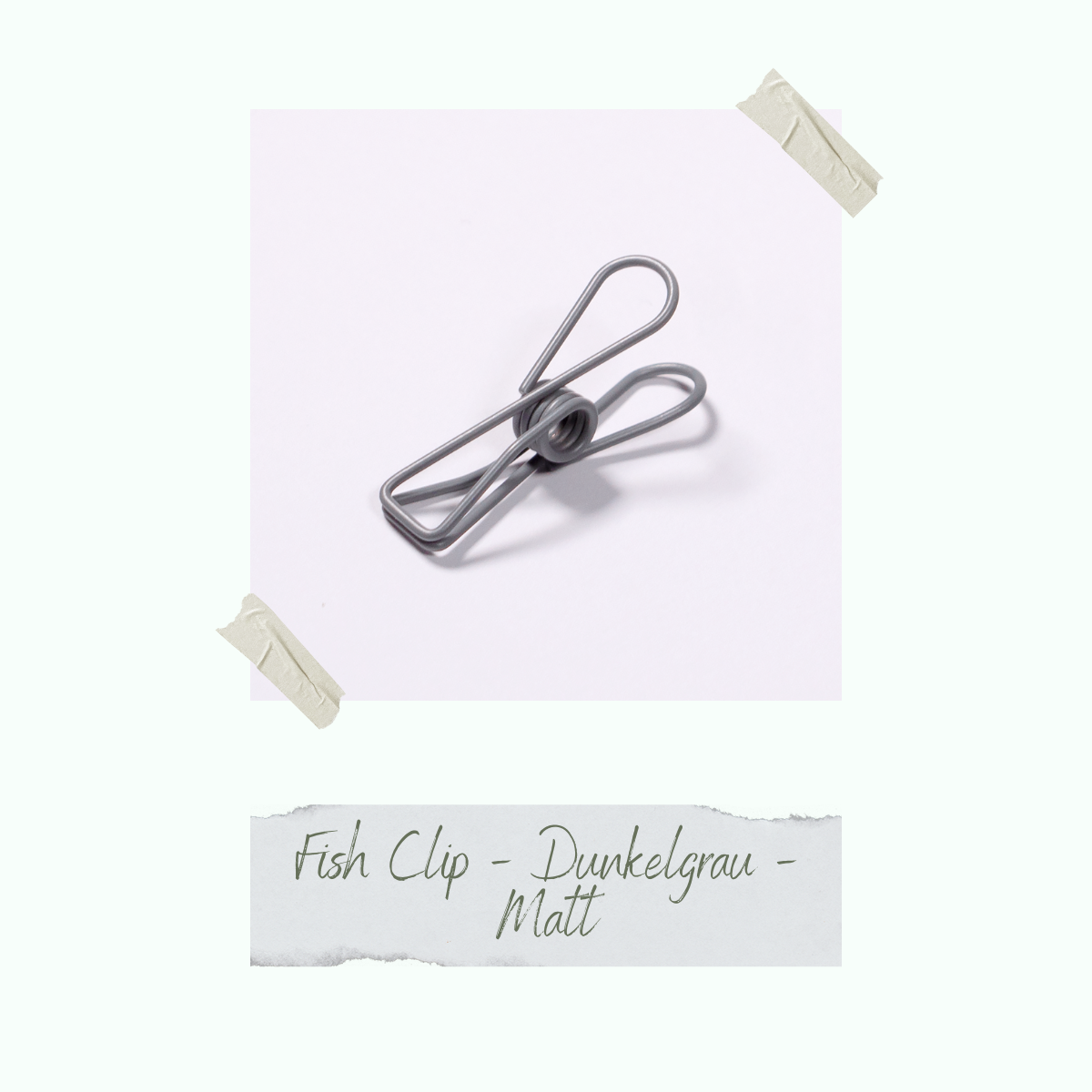 Fish Clip - Dunkelgrau - Matt - 0,8 x 3,2 cm