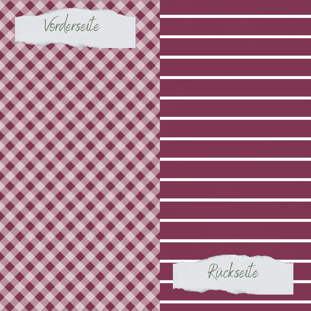 Papel de diseño - Basic - Herbstbeere - Breite Linien + Karo - Impreso por ambas caras Papel de diseño - Basic - Herbstbeere - Breite Linien + Karo - Impreso por ambas caras