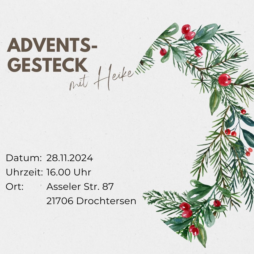 Adventskranz Workshop 28.11.2024 um 16.00 Uhr