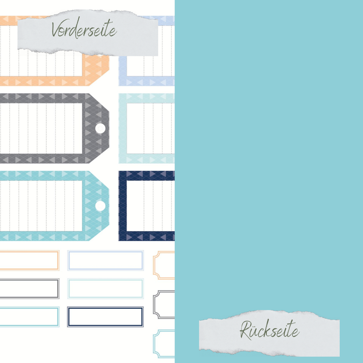 Designpapier - Designline - Scrapliebe - Ahoi - Labels 2 - Doppelseitig bedruckt