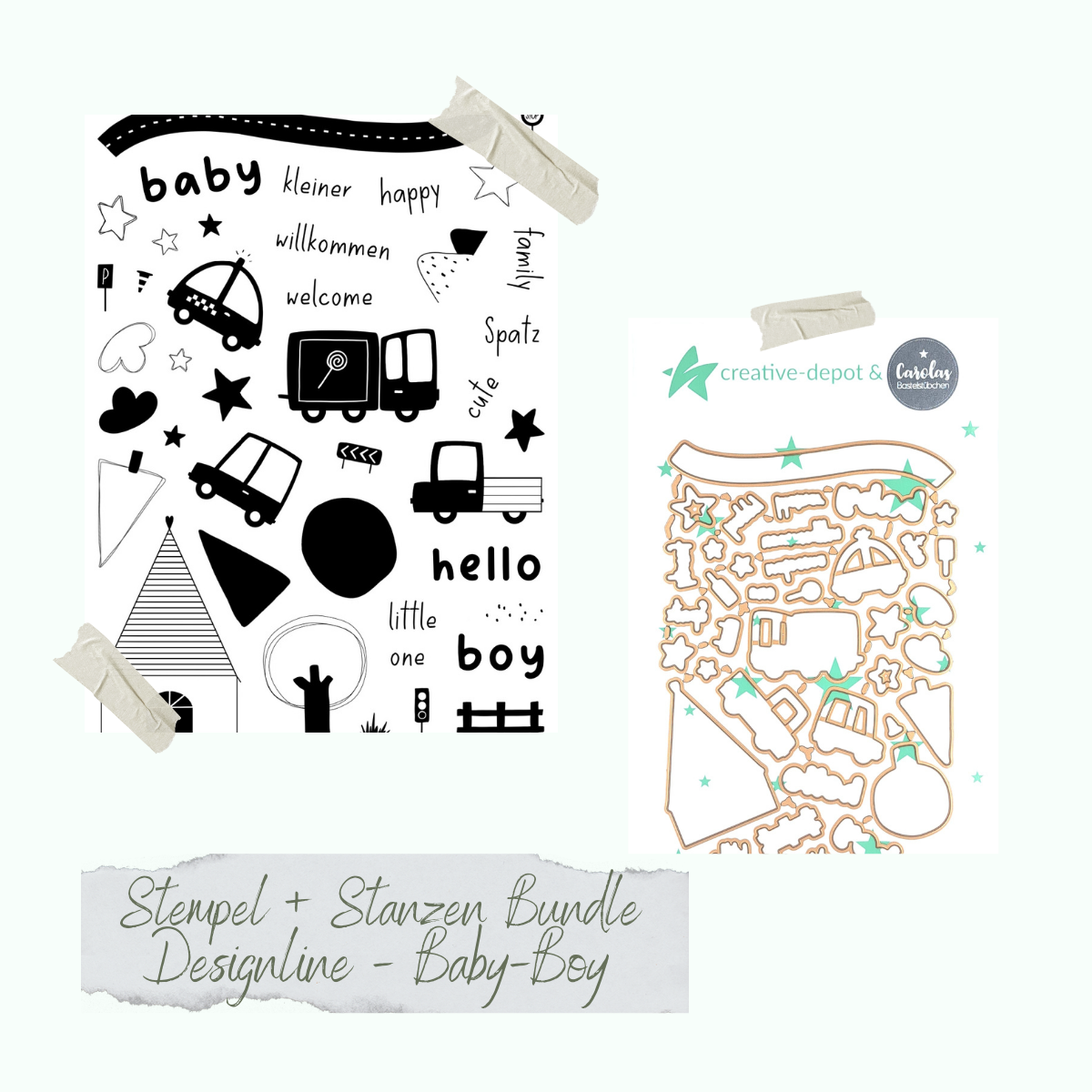 Bundle - Stamp set & punches - Designline - Baby-Boy