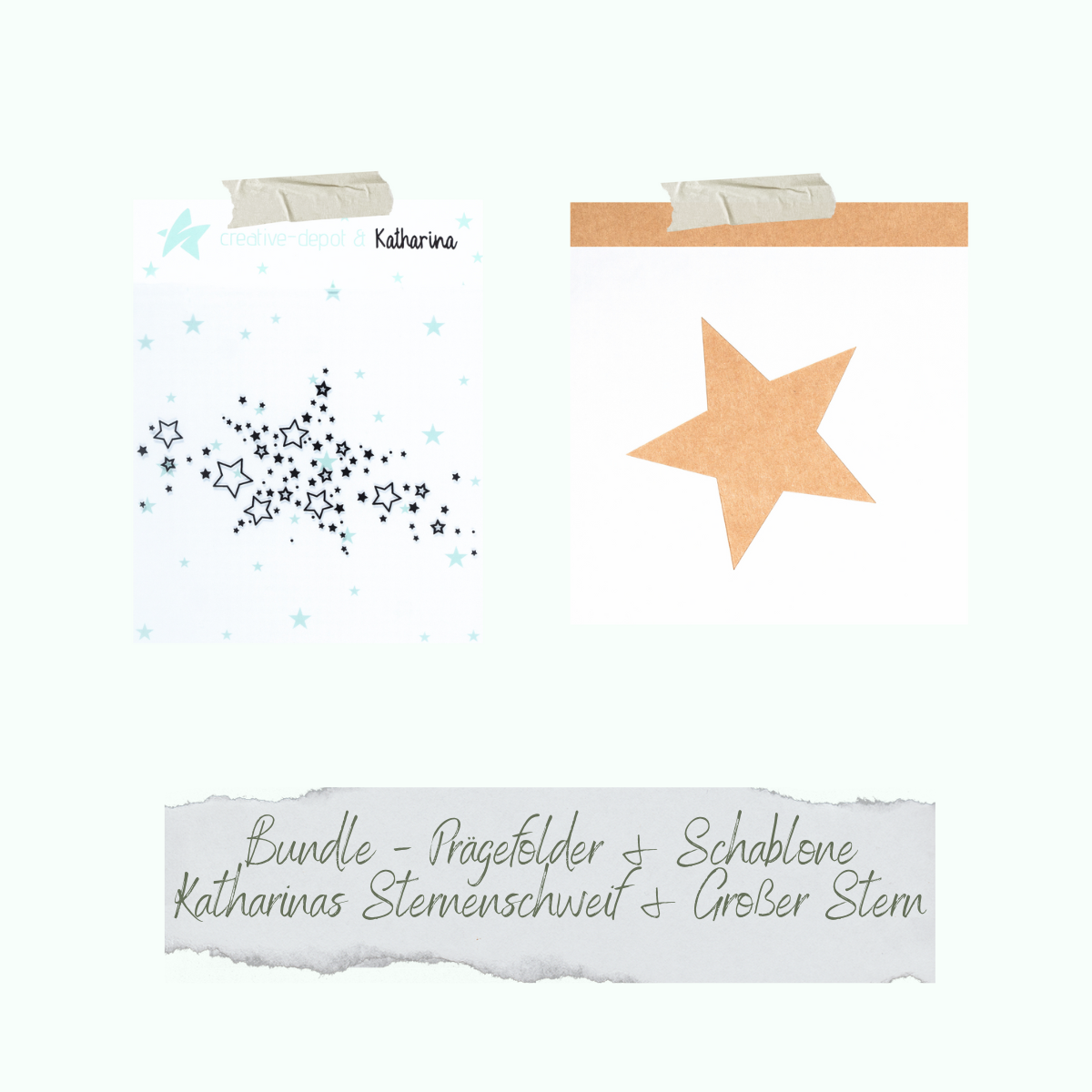 Bundle - Katharinas Sternenschweif & Großer Stern - Prägefolder & Schablone Bundle - Katharinas Sternenschweif & Großer Stern - Prägefolder & Schablone