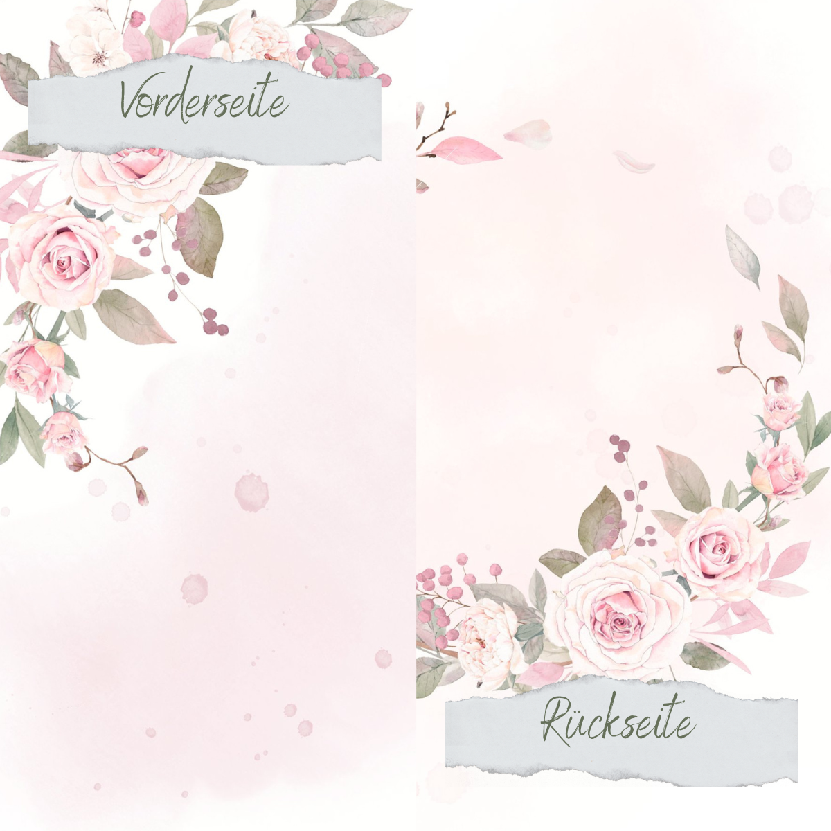 CD-DP-846 Papel de diseño - Rosa Blütenkranz - Impreso por las dos caras