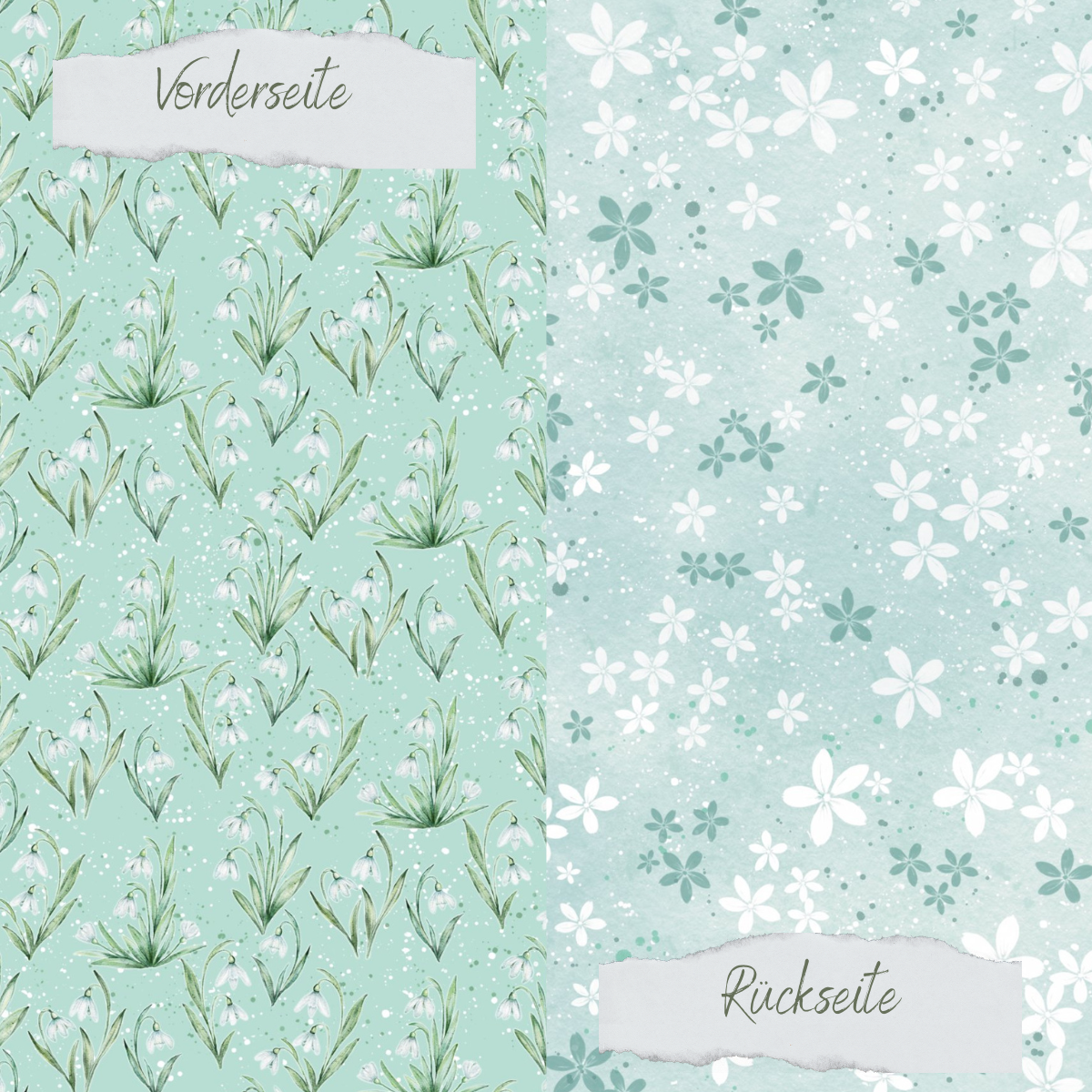 Designpapier - Snowdrop - Doppelseitig bedruckt