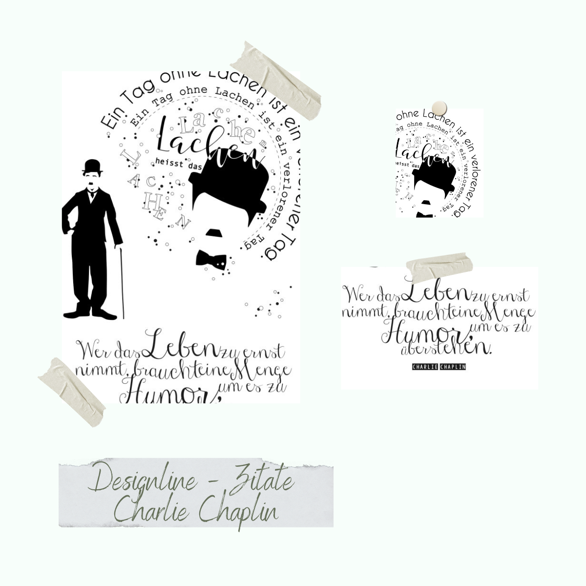 Stempelset - Designline - Zitate Charlie Chaplin Stempelset - Designline - Zitate Charlie Chaplin