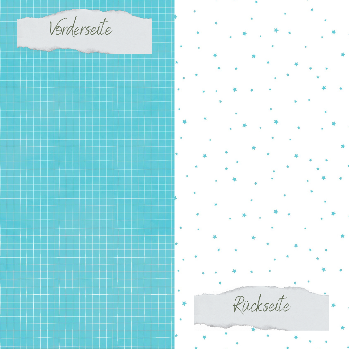 Design paper - Basic - Pool - Doodle Gitter + Sternchenregen - Beidseitig bedruckt