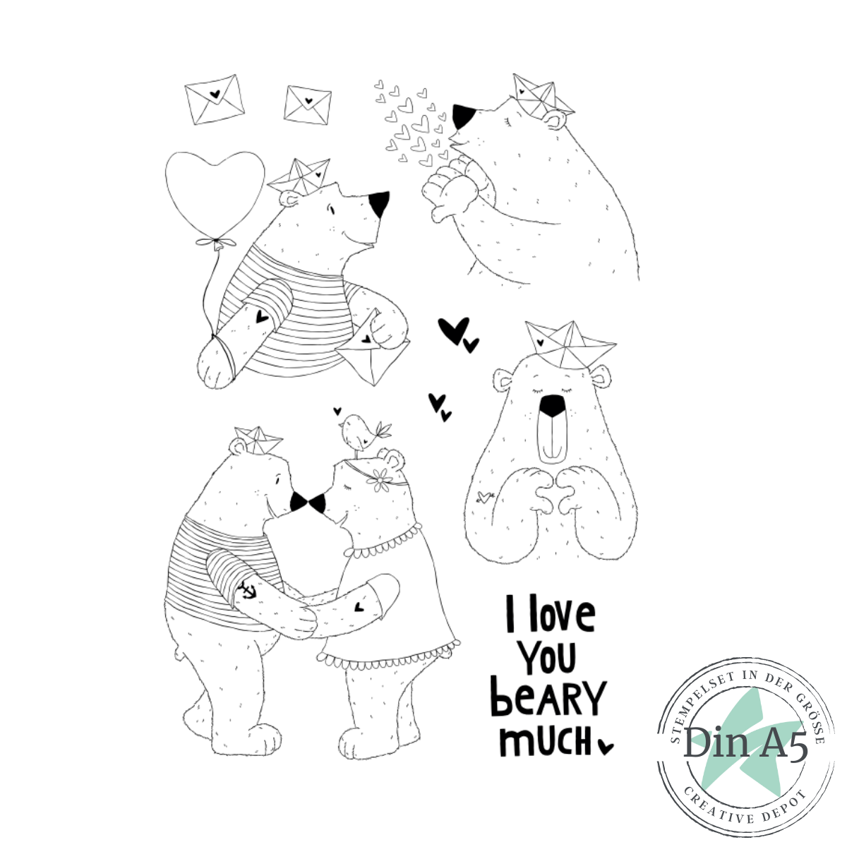 Stempelset - Verliebte Bären