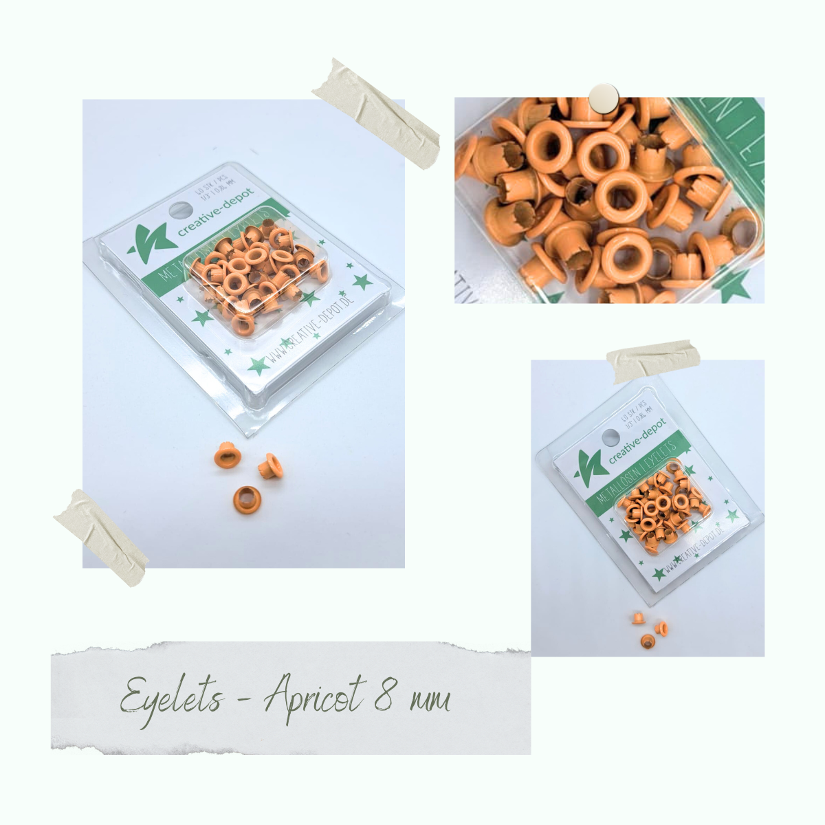 Eyelets - Apricot - 8mm