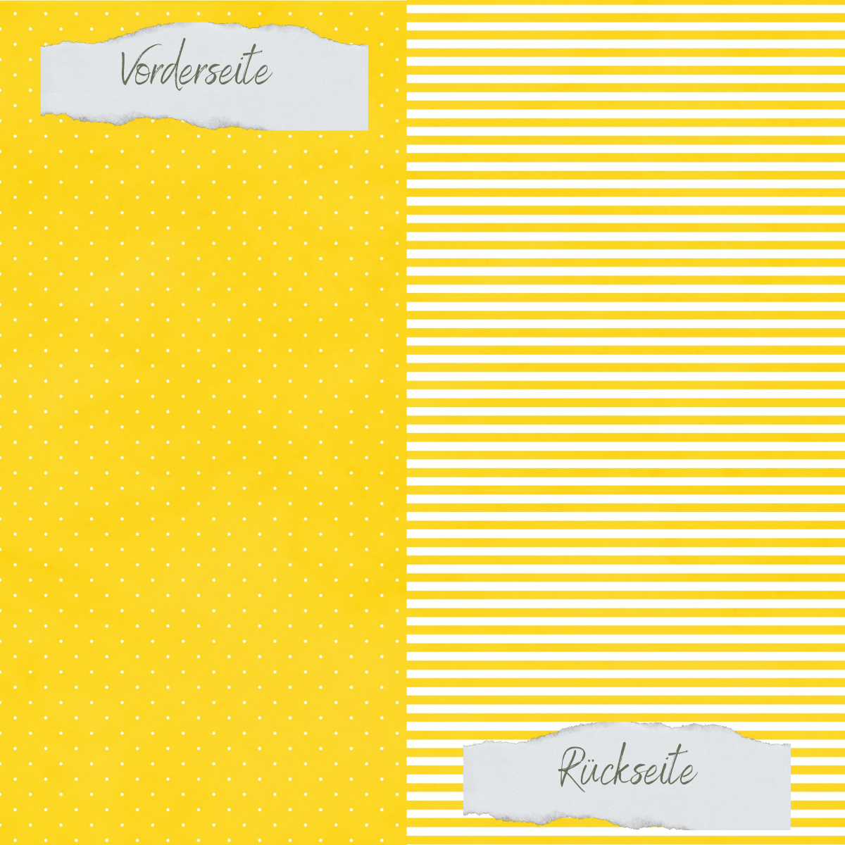 Papel de diseño - Basic - Ostergelb - Mini Pünktchen + Schmale Streifen - Doppelseitig bedruckt  Papel de diseño - Basic - Ostergelb - Mini Pünktchen + Schmale Streifen - Doppelseitig bedruckt